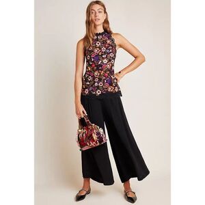 Anthropologie Maeve Kirstie Embroidered Peplum Blouse Size 8